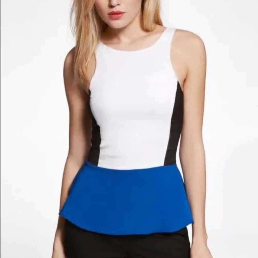 Express Colorblock Peplum Top